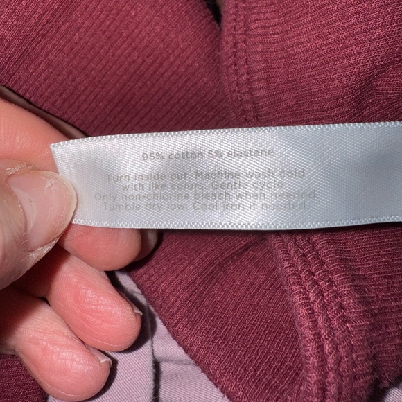 Cacique Burgundy and Lace Patterned Print Legging Pajama Pants - Picture 7 of 7